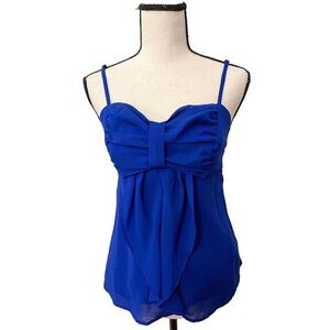 Charlotte Russe Top | Royal Blue Ruffle Babydoll Spaghetti Strap | Size M